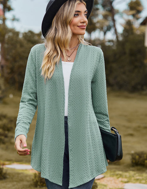 Load image into Gallery viewer, Textured Open Front Long Sleeve Cardigan
