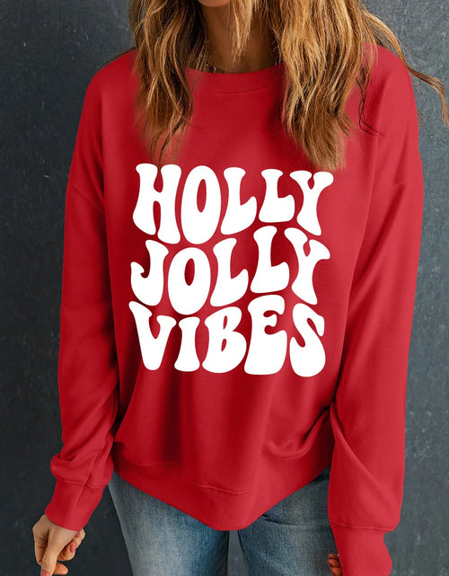 Load image into Gallery viewer, Letter Graphic Round Neck Long Sleeve Sweatshirt
