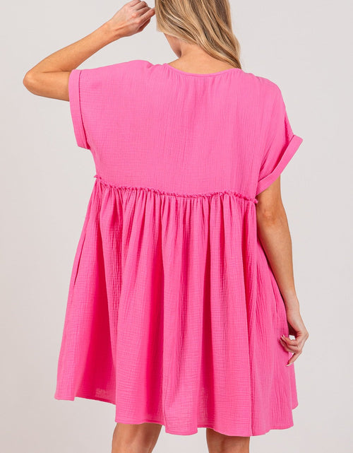 Load image into Gallery viewer, SAGE + FIG Button Up Short Sleeve Dress
