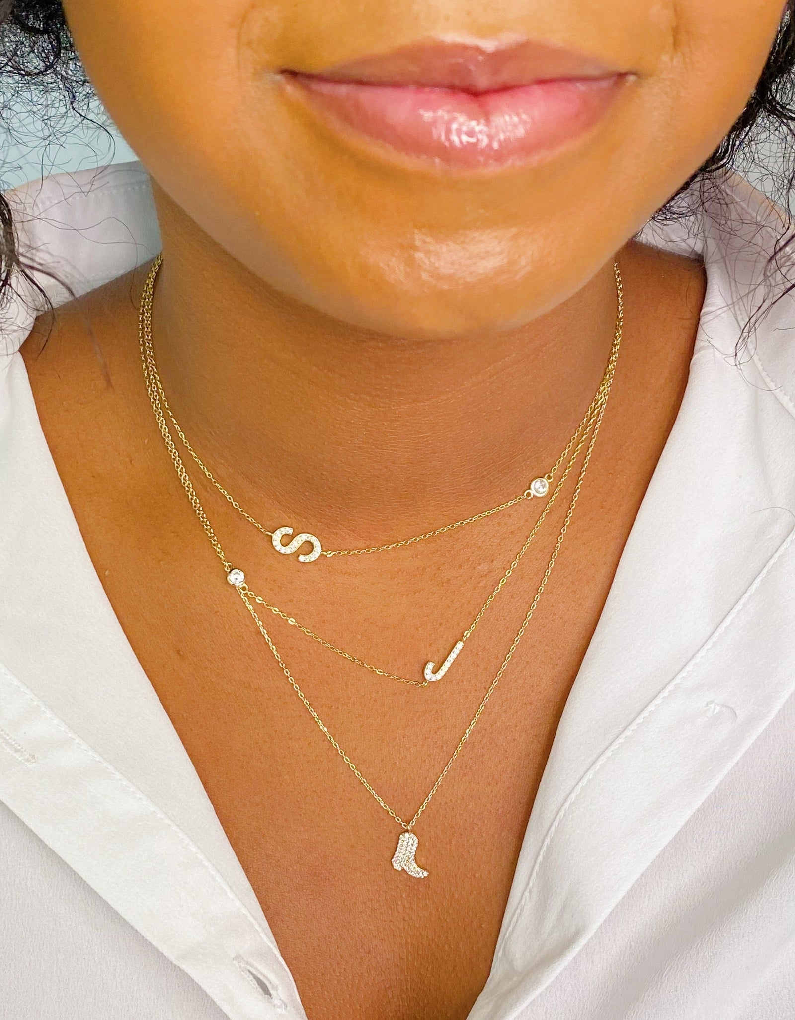 Finest Shine Initial Sterling Silver Necklace by Ellisonyoung.com