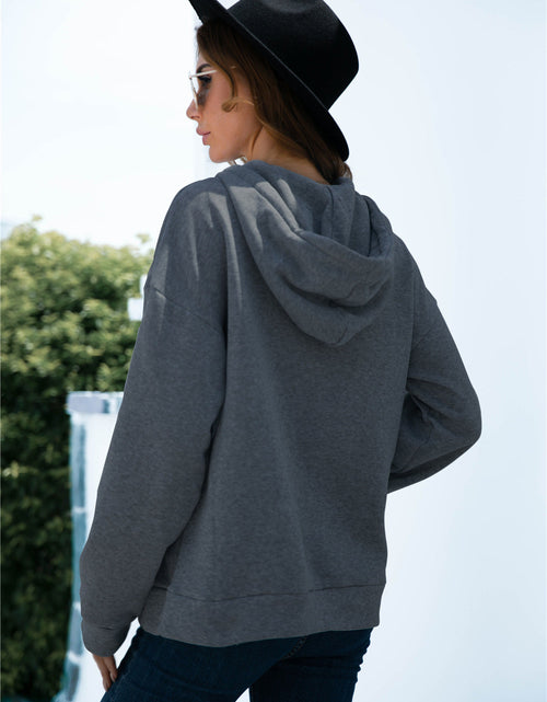 Load image into Gallery viewer, Quarter Snap Drawstring Hoodie with Kangaroo Pocket

