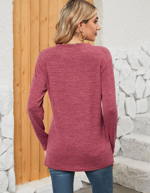 Load image into Gallery viewer, Notched Neck Long Sleeve T-Shirt
