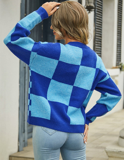 Load image into Gallery viewer, Angel Wings Plaid V-Neck Dropped Shoulder Cardigan
