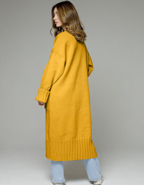 Load image into Gallery viewer, Pocketed Open Front Dropped Shoulder Cardigan
