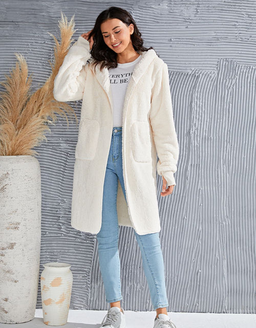 Load image into Gallery viewer, Double Take Full Size Hooded Teddy Bear Jacket with Thumbholes
