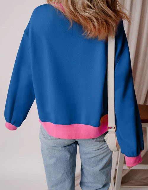 Load image into Gallery viewer, Letter Graphic Contrast Long Sleeve Sweatshirt
