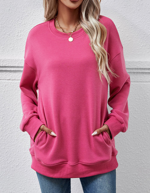 Load image into Gallery viewer, Dropped Shoulder Sweatshirt with Pockets
