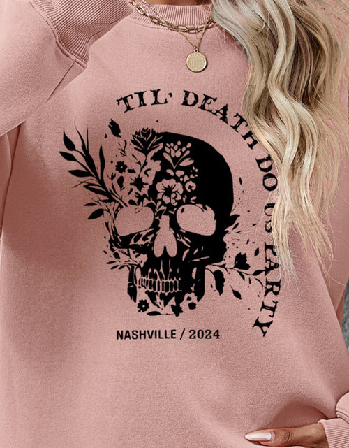 Load image into Gallery viewer, Graphic Round Neck Dropped Shoulder Sweatshirt
