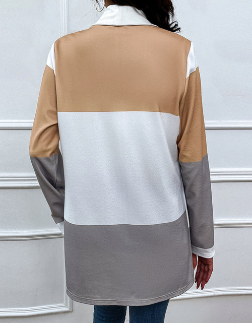 Load image into Gallery viewer, Shiny Color Block Open Front Cardigan
