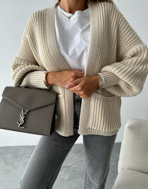 Load image into Gallery viewer, Open Front Dropped Shoulder Cardigan
