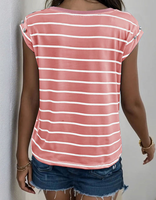 Load image into Gallery viewer, Perfee Decorative Button Round Neck T-Shirt
