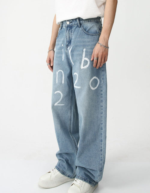 Load image into Gallery viewer, Men's Graffiti Wide Leg Jeans

