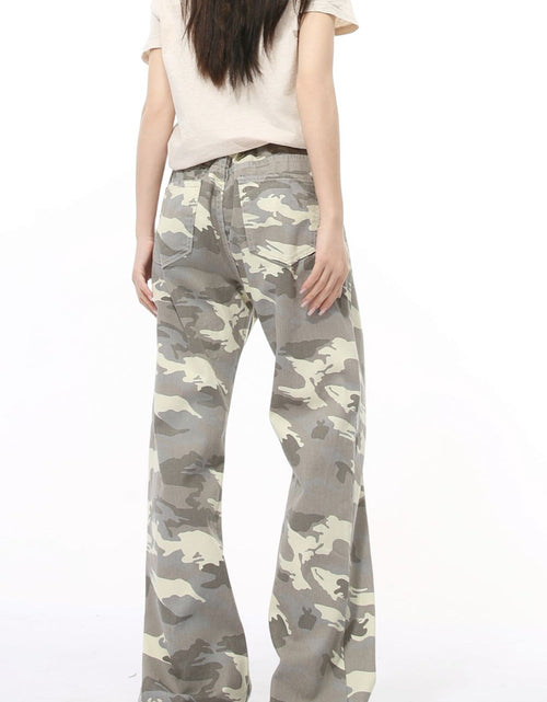 Load image into Gallery viewer, Camouflage Bootcut Jeans with Pockets
