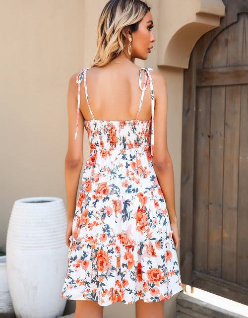 Load image into Gallery viewer, Perfee Floral Tiered Spaghetti Strap Dress
