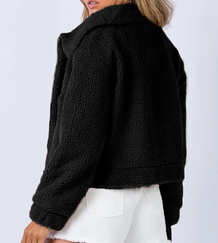 Long Sleeve Collared Neck Sherpa Jacket