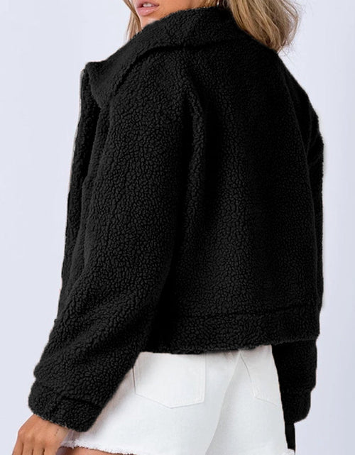 Load image into Gallery viewer, Long Sleeve Collared Neck Sherpa Jacket
