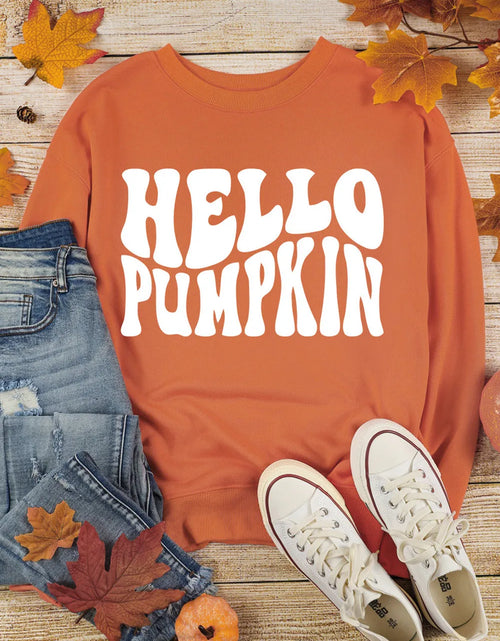 Load image into Gallery viewer, Letter Graphic Round Neck Long Sleeve Sweatshirt
