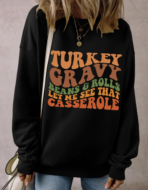 Load image into Gallery viewer, Letter Graphic Round Neck Long Sleeve Sweatshirt
