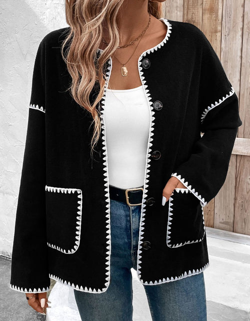 Load image into Gallery viewer, Perfee Pocketed Contrast Button Up Jacket
