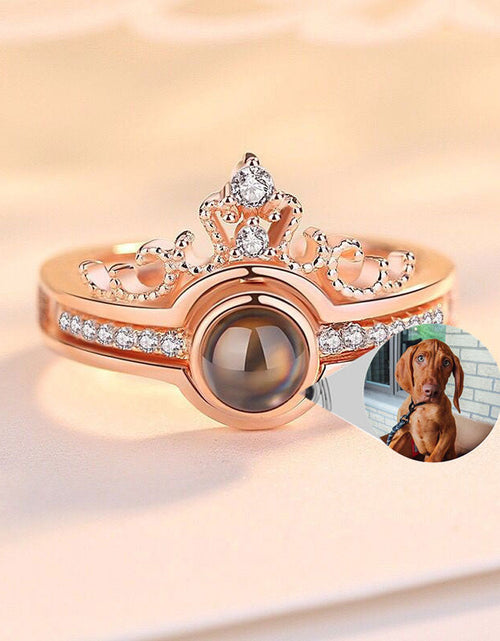 Load image into Gallery viewer, Custom Pet Photo Tiara Crown Ring by PetWithMe

