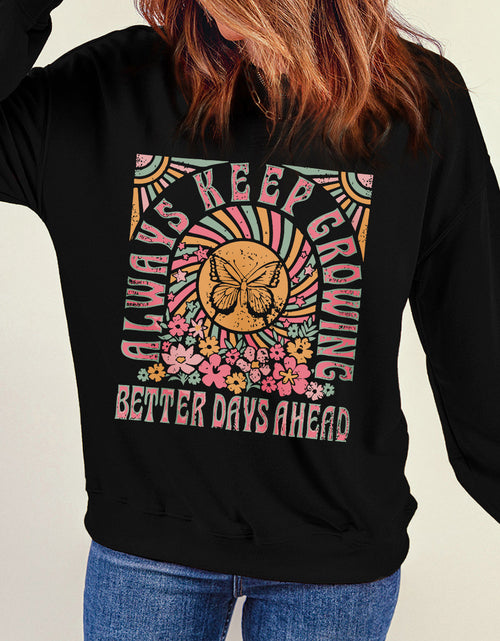 Load image into Gallery viewer, Graphic Round Neck Long Sleeve Sweatshirt

