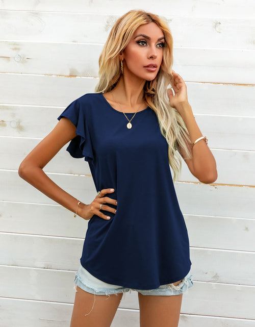 Load image into Gallery viewer, Round Neck Butterfly Sleeve Top
