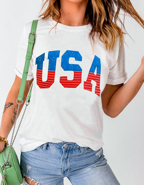 Load image into Gallery viewer, USA Round Neck Short Sleeve T-Shirt
