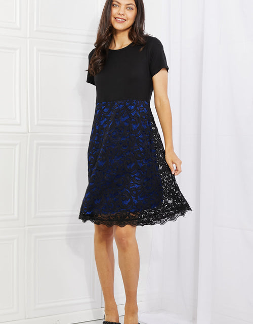 Load image into Gallery viewer, Yelete Full Size Contrasting Lace Midi Dress
