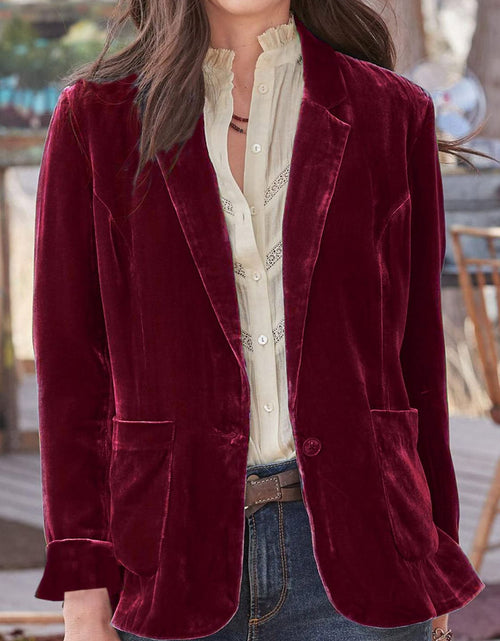 Load image into Gallery viewer, Pocketed Button Up Lapel Collar Blazer
