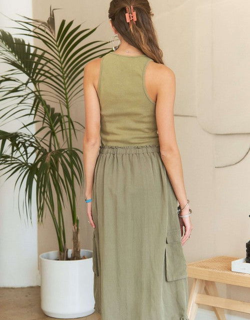 Load image into Gallery viewer, ADORA Drawstring Sleeveless Washed Dress
