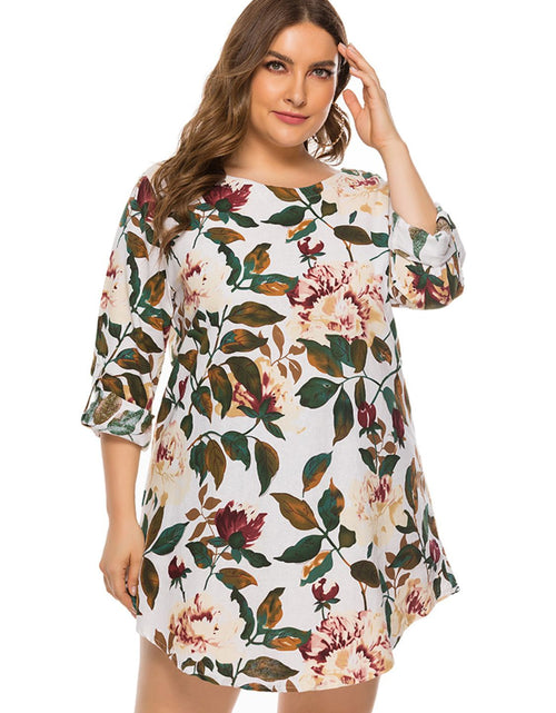 Load image into Gallery viewer, Full Size Floral Long Sleeve Mini Dress
