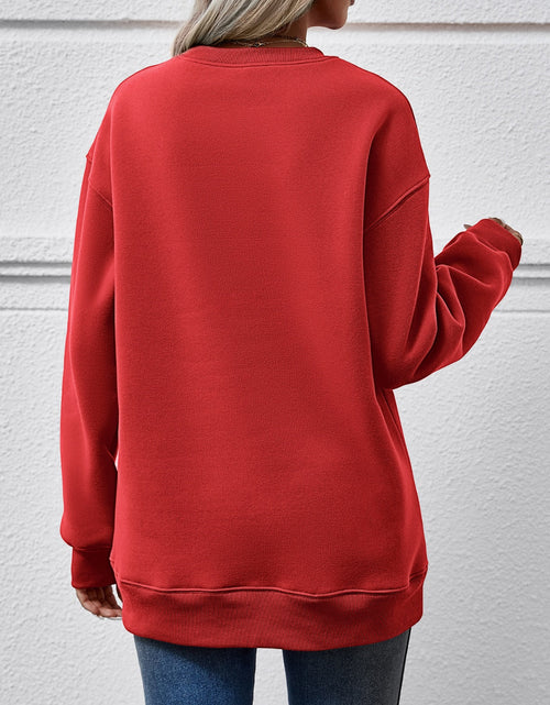 Load image into Gallery viewer, Round Neck Graphic Long Sleeve Sweatshirt
