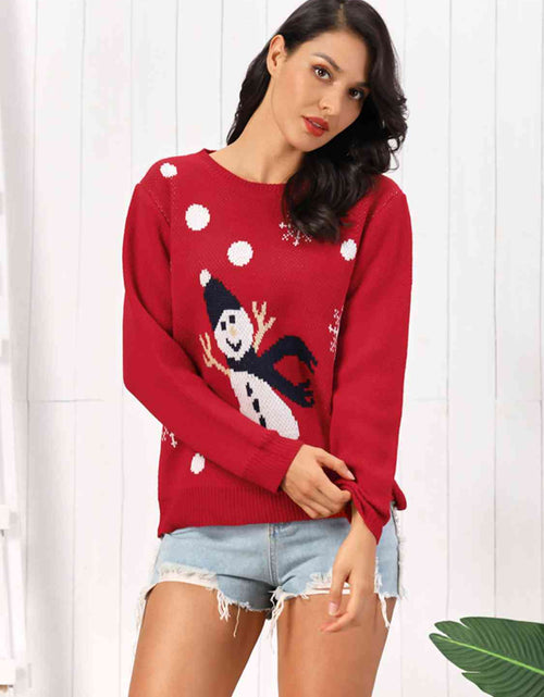 Load image into Gallery viewer, Snowman Round Neck Sweater
