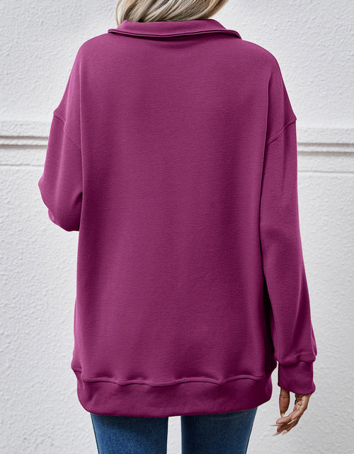 Load image into Gallery viewer, Collared Neck Dropped Shoulder Sweatshirt
