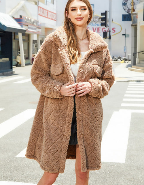 Load image into Gallery viewer, Texture Button Up Dropped Shoulder Coat
