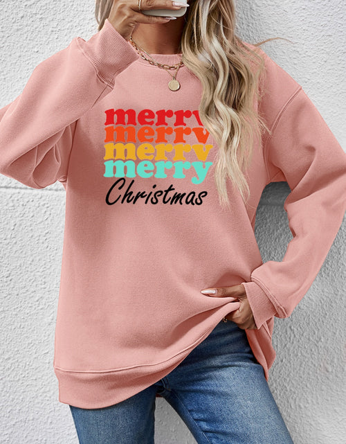 Load image into Gallery viewer, MERRY CHRISTMAS Graphic Long Sleeve Sweatshirt

