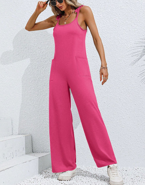 Load image into Gallery viewer, Scoop Neck Tie Shoulder Jumpsuit
