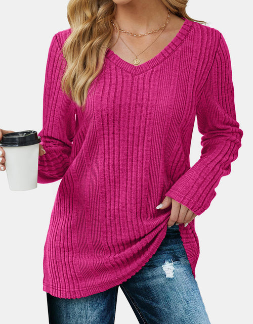 Load image into Gallery viewer, V-Neck Long Sleeve T-Shirt
