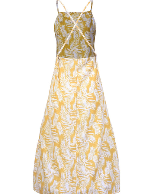 Load image into Gallery viewer, Slit Crisscross Printed Sleeveless Cami Dress
