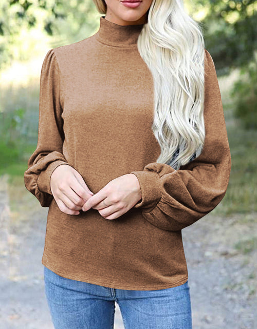 Load image into Gallery viewer, Full Size Mock Neck Long Sleeve T-Shirt
