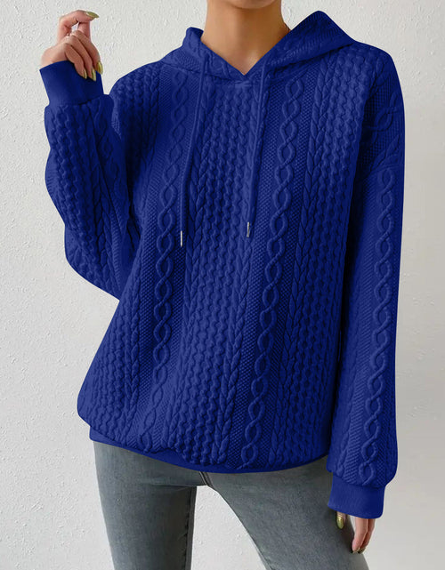 Load image into Gallery viewer, Drawstring Drop Shoulder Long Sleeve Hoodie
