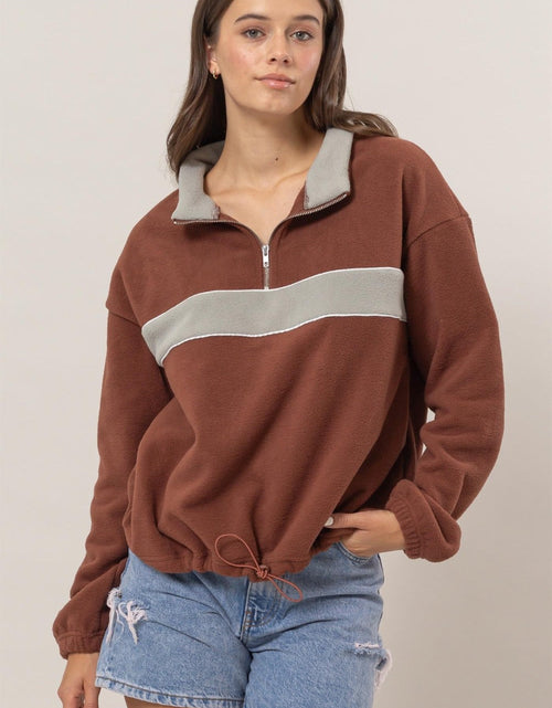 Load image into Gallery viewer, HYFVE Fleece Color Block Half Zip Sweatshirt
