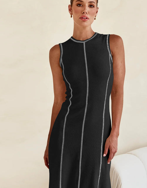 Load image into Gallery viewer, Contrast Stitching Maxi Tank Dress
