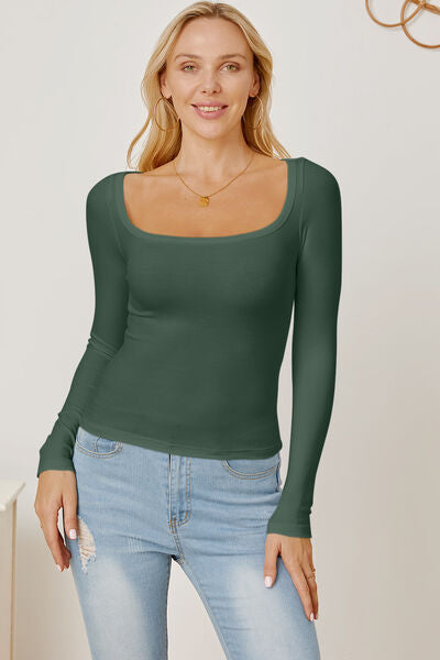 Load image into Gallery viewer, Square Neck Long Sleeve T-Shirt
