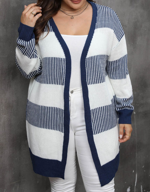 Load image into Gallery viewer, Plus Size Open Front Long Sleeve Cardigan
