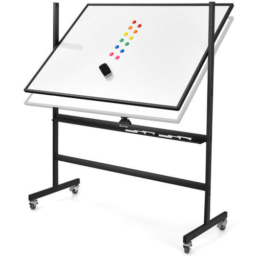 Load image into Gallery viewer, 48 x 36 Inch Mobile Magnetic Double-Sided Reversible Whiteboard Height Adjust
