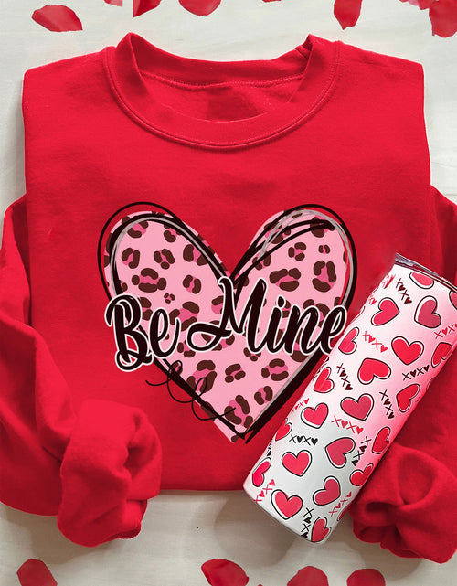 Load image into Gallery viewer, Valentine's Day BE MINE Heart Long Sleeve Sweatshirt
