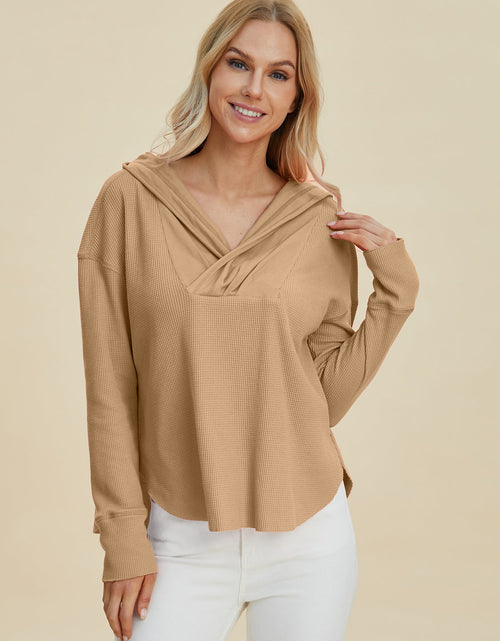 Load image into Gallery viewer, Double Take Full Size High-Low Dropped Shoulder Long Sleeve Hoodie
