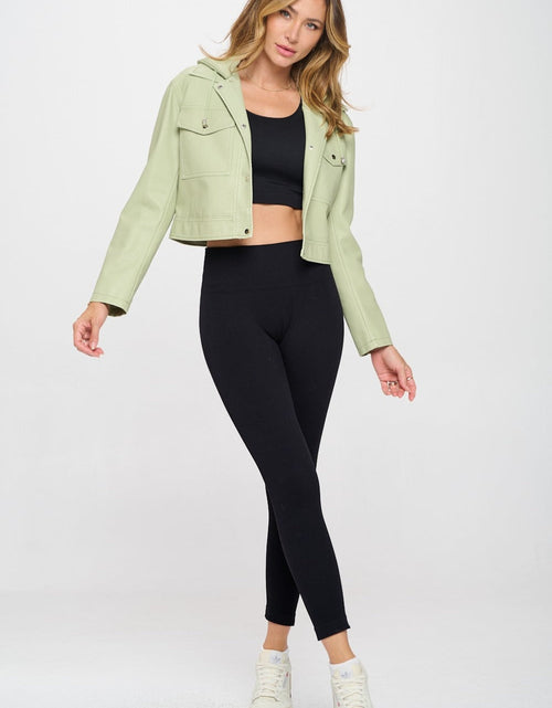 Load image into Gallery viewer, Coalition LA Snap Down Cropped Hooded Jacket
