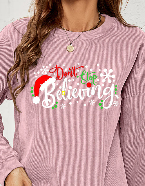 Load image into Gallery viewer, DON'T STOP BELIEVING Graphic Sweatshirt
